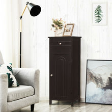 Load image into Gallery viewer, Wooden Storage Free-Standing Floor Cabinet with Drawer and Shelf-Brown