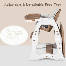 Load image into Gallery viewer, 3 in 1 Infant Table and Chair Set Baby High Chair-Brown