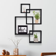 Load image into Gallery viewer, 4 Intersecting Square Floating Wall Mounted Shelf