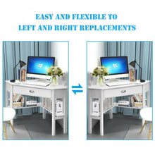 Load image into Gallery viewer, Corner Wooden PC Laptop Computer Desk-White