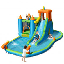 Load image into Gallery viewer, Inflatable Water Slide with Bounce House and Splash Pool without Blower for Kids