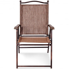 Load image into Gallery viewer, Set of 2 Patio Folding Sling Back Camping Deck Chairs-Coffee