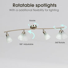 Load image into Gallery viewer, 4-Light Track Light Rotatable Glass Shade Chandelier lamp