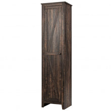 Load image into Gallery viewer, Linen Tower Bathroom Storage Cabinet Tall Slim Side Organizer with Shelf-Walnut