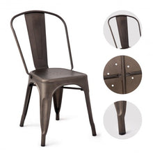 Load image into Gallery viewer, Set of 4 Tolix Style Dining Chair Stackable Bistro Chair-Copper
