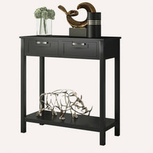 Load image into Gallery viewer, 2 Drawers Accent Console Entryway Storage Shelf-Black
