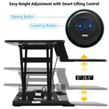 Load image into Gallery viewer, Electric Height Adjustable Standing Desk Coverter