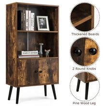 Load image into Gallery viewer, 2-Tier Retro Bookcase Bookshelf with 3 Compartment-Coffee