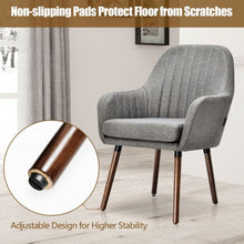 Load image into Gallery viewer, Set of 2 Fabric Upholstered Accent Chairs with Wooden Legs-Gray