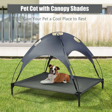 Load image into Gallery viewer, Portable Elevated Outdoor Pet Bed with Removable Canopy Shade-42"