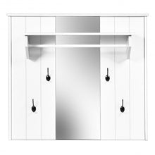 Load image into Gallery viewer, Wall Mounted Mirror Coat Hat Rack Storage Shelf