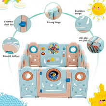Load image into Gallery viewer, 14-Panel Foldable Baby Safety Play Yard with Lockable Gate