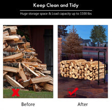 Load image into Gallery viewer, 8 Feet Outdoor Steel Firewood Log Rack