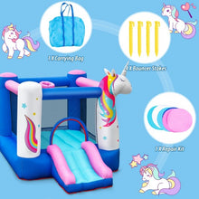 Load image into Gallery viewer, Inflatable Slide Bouncer with Basketball Hoop for Kids Without Blower