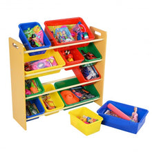Load image into Gallery viewer, Toy Storage Organizer for kids with 12 Colorful Plastic Bins
