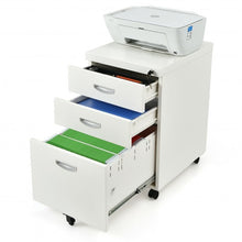 Load image into Gallery viewer, 3-Drawer Mobile File Cabinet Steel with Lock Handle-White