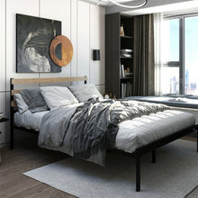Load image into Gallery viewer, Queen Size Metal Bed Frame Foundation with Headboard