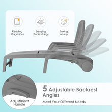 Load image into Gallery viewer, Adjustable Patio Sun Lounger with Weather Resistant Wheels-Gray