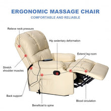 Load image into Gallery viewer, Recliner Massage Sofa Chair Deluxe Ergonomic Lounge Couch Heated W/Control-beige