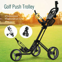 Load image into Gallery viewer, Folding 3 Wheels Golf Push Cart with Brake Scoreboard Adjustable Handle-Gray