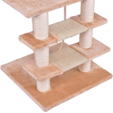 Load image into Gallery viewer, 52" Tower Condo Scratching Post Cat Tree w/ Rope and Mouse-Beige
