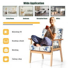 Load image into Gallery viewer, Modern Accent Armchair Fabric Lounge Chair with Rubber Wood Leg-Blue