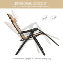 Load image into Gallery viewer, Oversize Lounge Chair Patio Heavy Duty Folding Recliner-Beige