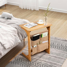 Load image into Gallery viewer, Bamboo Sofa Table End Table Bedside Table with Storage Bag