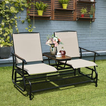 Load image into Gallery viewer, 2-Person Outdoor Patio Double Rocking Loveseat