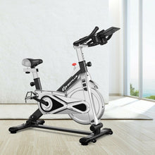 Load image into Gallery viewer, Stationary Silent Belt Adjustable Exercise Bike w/ Phone Holder & Electronic-BK
