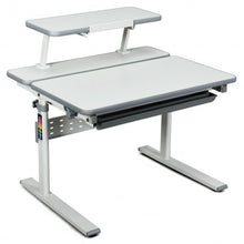 Load image into Gallery viewer, Adjustable Children's Study Table with Bookshelf & Tilted Desktop