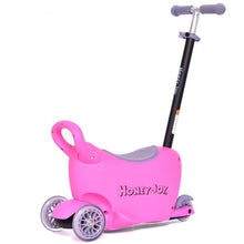 Load image into Gallery viewer, 3 in 1 Storage Kids Kick Wheel Scooter w/ Adjust Handle Bar-Pink