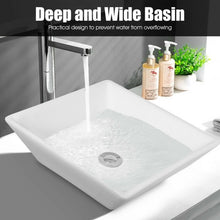 Load image into Gallery viewer, 16" x 16" Square Bathroom Ceramic Vessel Sink with Pop-up Drain