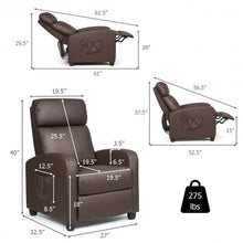 Load image into Gallery viewer, PU Leather Massage Recliner Chair with Footrest-Brown