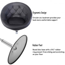 Load image into Gallery viewer, 1 PC Modern Adjustable Swivel Round PU Leather Chair-Black