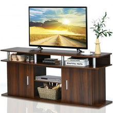 Load image into Gallery viewer, 63" TV Entertainment Console Center with 2 Cabinets-Walnut