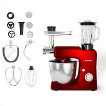 Load image into Gallery viewer, Multifunctional Stand Mixer Blender Meat Grinder with Bowl-Red