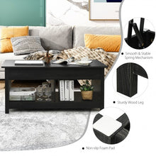 Load image into Gallery viewer, Lift Top Coffee Table with Hidden Storage Compartment and Lower Shelf for Study Room-Black
