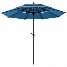 Load image into Gallery viewer, 10' 3 Tier Patio Umbrella Aluminum Sunshade Shelter Double Vented-Blue