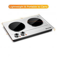 Load image into Gallery viewer, 1800W Stainless Steel Infrared Cooktop w/Non-slipping Feet & Adjustable Temp