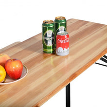 Load image into Gallery viewer, 3 pcs Folding Wooden Picnic Table Bench Set