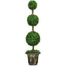 Load image into Gallery viewer, 4 ft Artificial Topiary Triple Ball Tree Plant