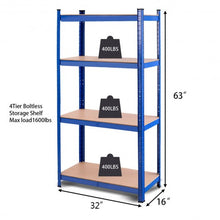 Load image into Gallery viewer, 32" x 63" Adjustable 4-layer 1600 lbs Capacity Tool Shelf