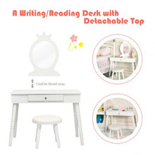 Load image into Gallery viewer, Kids Vanity Makeup Table & Chair Set Make Up Stool-White
