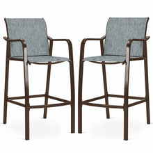 Load image into Gallery viewer, 2 pcs Counter Height Stool Chair Steel Frame Dining Bar Chair-Gray