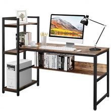 Load image into Gallery viewer, 59" Computer Desk Home Office Workstation 4-Tier Storage Shelves-Oak