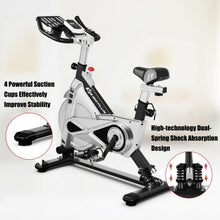 Load image into Gallery viewer, Stationary Silent Belt Adjustable Exercise Bike w/ Phone Holder & Electronic-BK