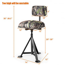 Load image into Gallery viewer, Swivel Hunting Chair Tripod Blind Stool with Detachable Backrest