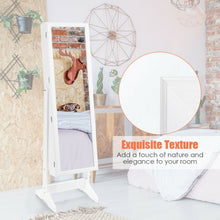 Load image into Gallery viewer, Jewelry Cabinet Stand Mirror Armoire with Large Storage Box-White