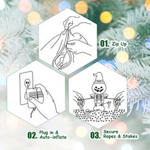 Load image into Gallery viewer, 6 ft Waterproof Outdoor Inflatable Santa Double Deer with Sled